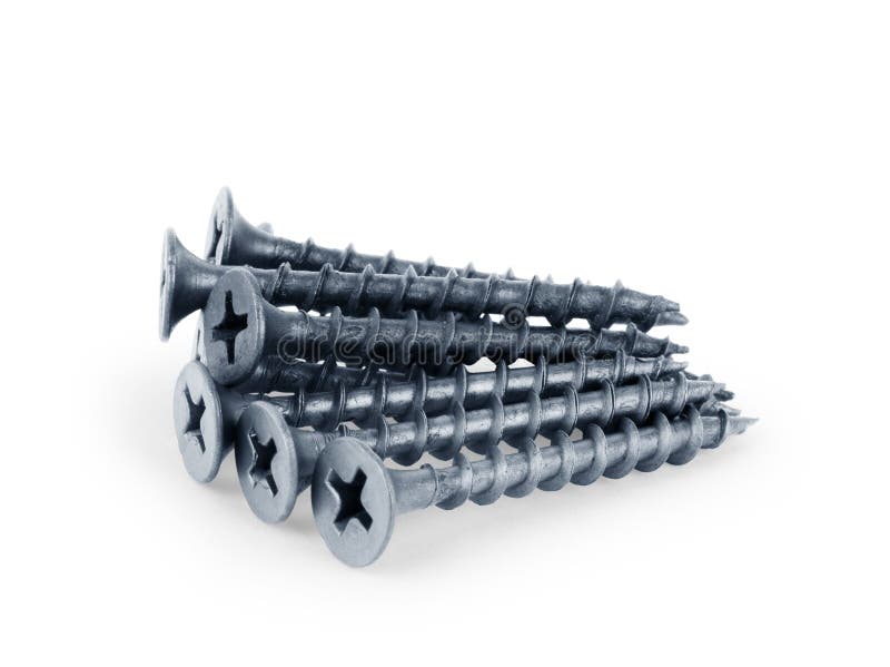 Screws still life large self tapping screws on white background stock photo Screws still life large self tapping screws on white background stock photo