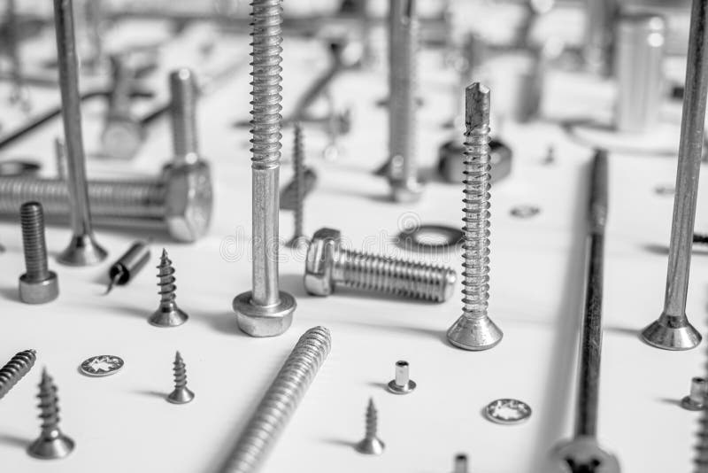Screws and washers stock image. Image of industry, bolt 242791421