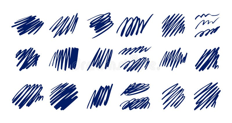 Scribble with a blue pen. Grunge hand drawn doodles royalty free illustration