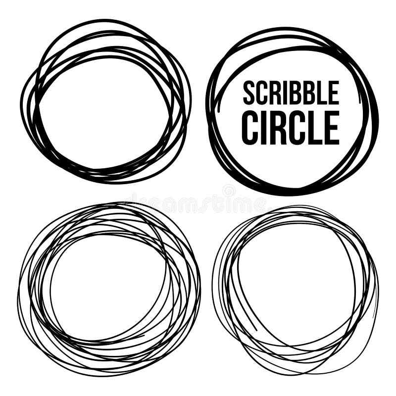 Scribble Circle Vector Set stock vector. Illustration of logo - 65996126