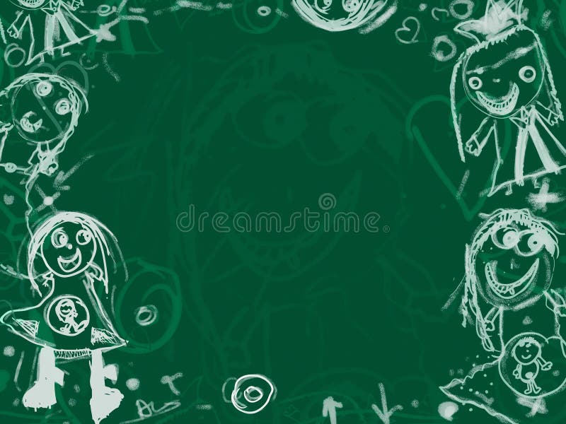 Scribble Doodle Blackboard Drawings Stock Illustration Illustration