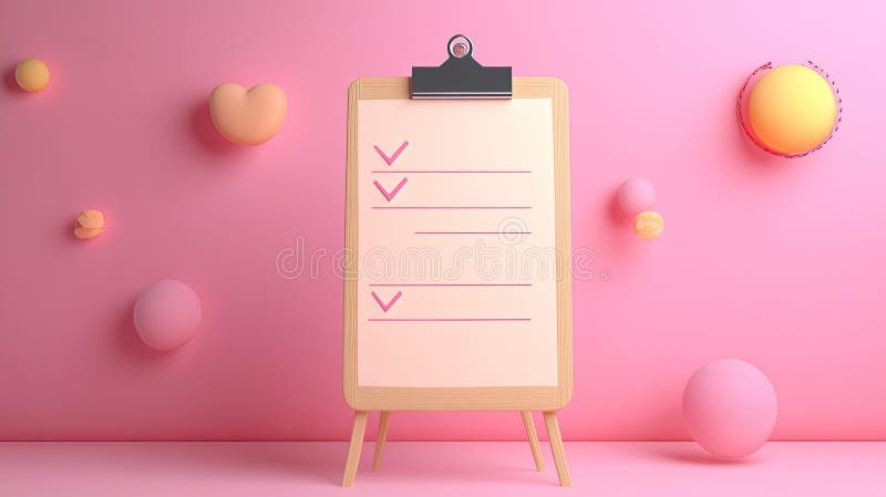 Script animating checklist stock illustration
