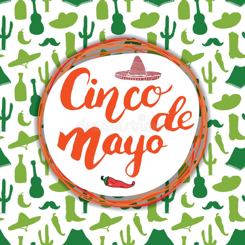 Scrisoare de întâmpinare fericită cinco de mayo. sărbătoare mexicană. ilustrare vectorială. vector illustration