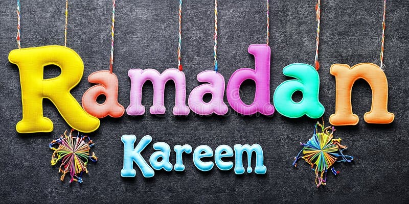 Scrisori Festive Colorate Ramadan Kareem Decorații Spânzurate stock illustration