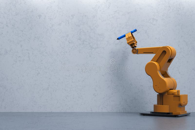Scrittura del braccio del robot illustrazione di stock Scrittura del braccio del robot illustrazione di stock