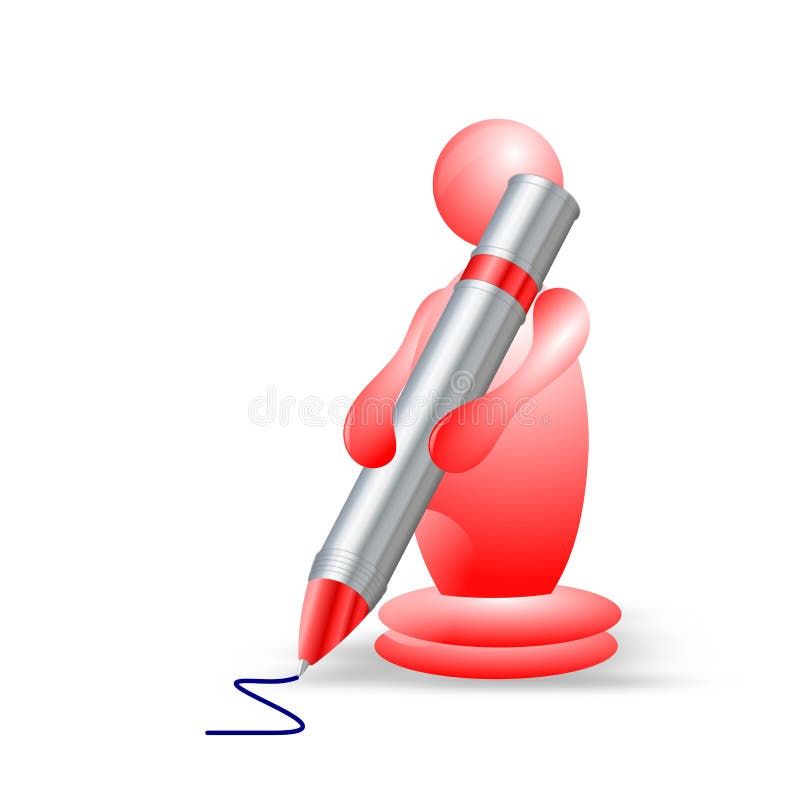 scrittura del carattere 3D con una grande penna royalty illustrazione gratis scrittura del carattere 3D con una grande penna royalty illustrazione gratis