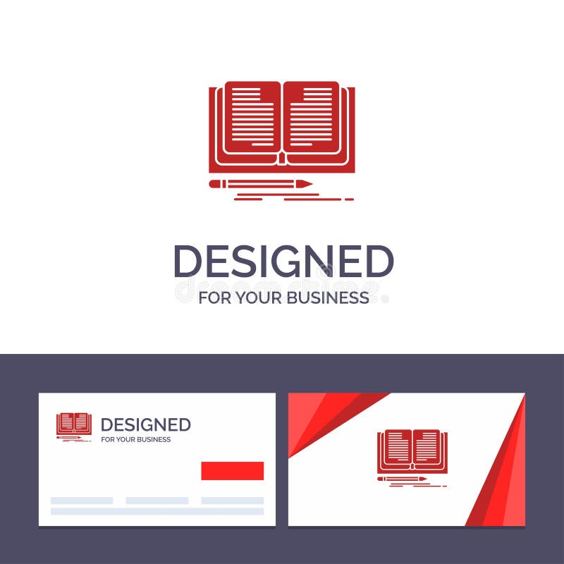 Scrittura del modello creativo di logo e del biglietto da visita, romanzo, libro, illustrazione di vettore di storia illustrazione vettoriale