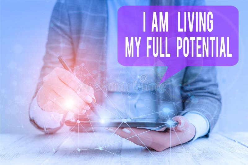 Scrittura di testi Vivrò il mio pieno potenziale Concetto aziendale per cogliere opportunità utilizzando competenze fotografia stock libera da diritti Scrittura di testi Vivrò il mio pieno potenziale Concetto aziendale per cogliere opportunità utilizzando competenze fotografia stock libera da diritti