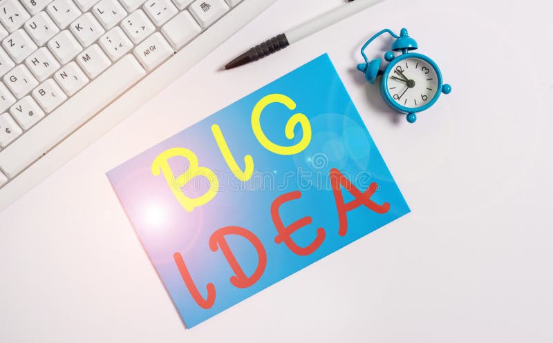 Scrittura di una nota che mostra una grande idea Presentazione di fotografie aziendali Con una soluzione di innovazione creativa immagini stock libere da diritti Scrittura di una nota che mostra una grande idea Presentazione di fotografie aziendali Con una soluzione di innovazione creativa immagini stock libere da diritti