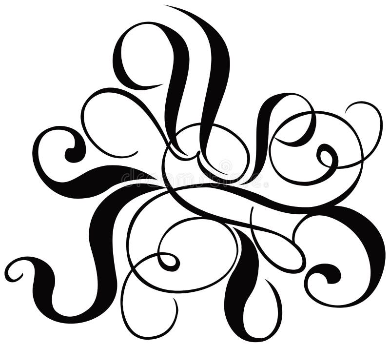 Scroll, cartouche, decor, vector