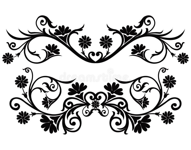 Scroll, cartouche, decor, vector