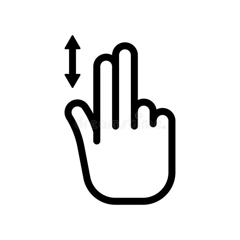 Scroll down icon. Two finger vertical scroll royalty free illustration