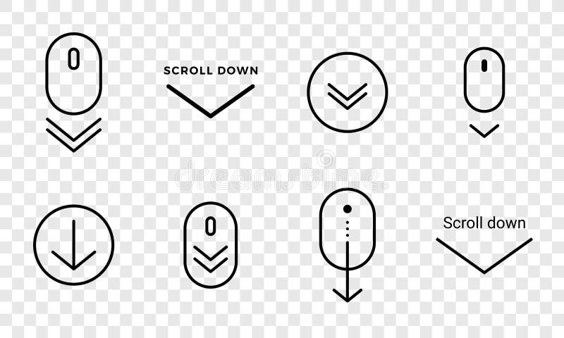 Scroll down icon. Vector scrolling sybmol for web design stock illustration