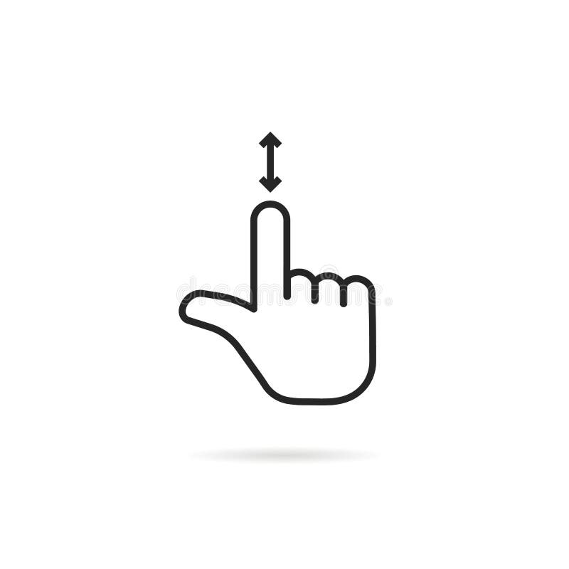 Scroll down like thin line hand vector illustration