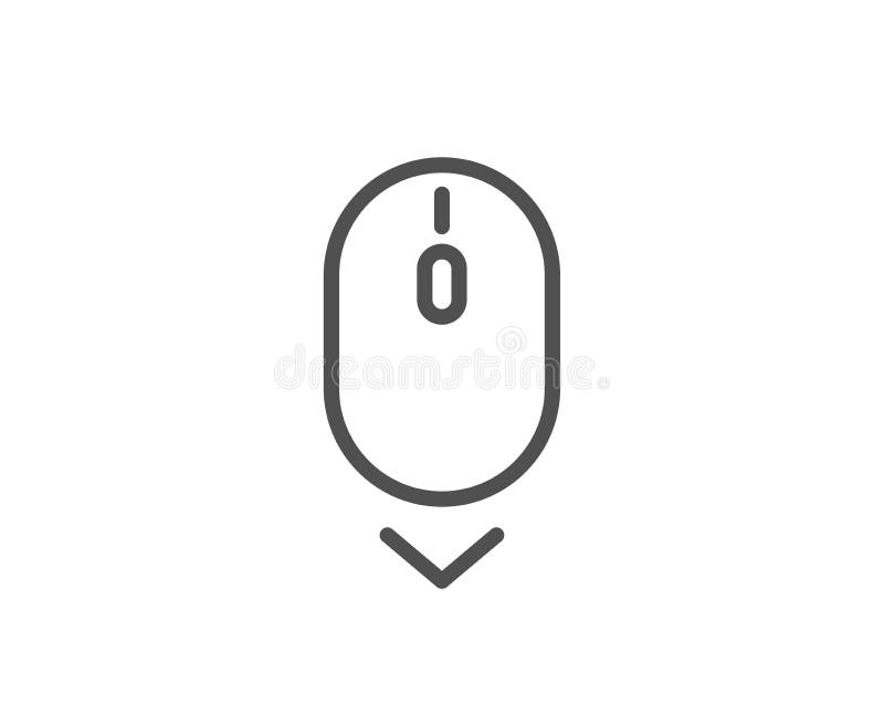 Scroll down mouse line icon. Scrolling screen sign. Swipe page. Vector stock illustration