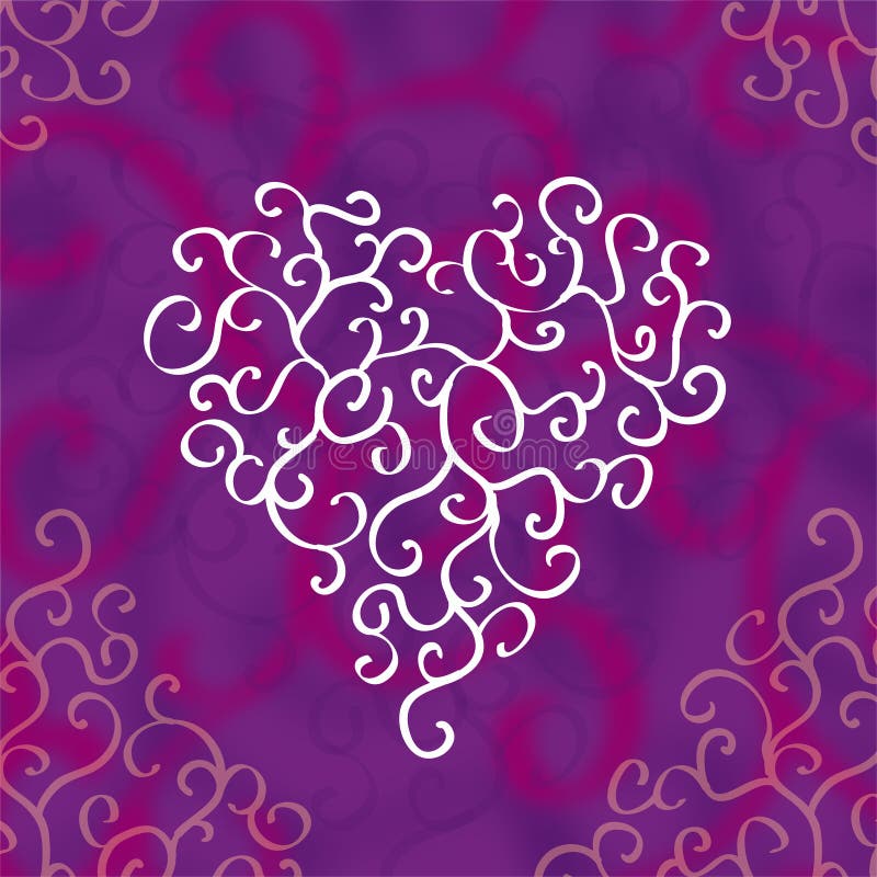 Heart Scroll Background stock vector. Illustration of design - 1757422