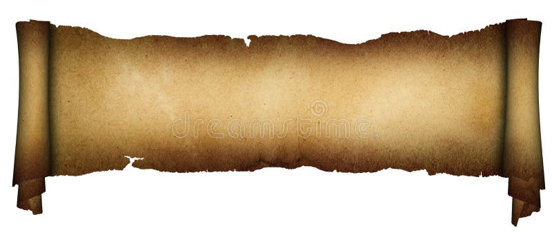 Scroll of parchment. stock image
