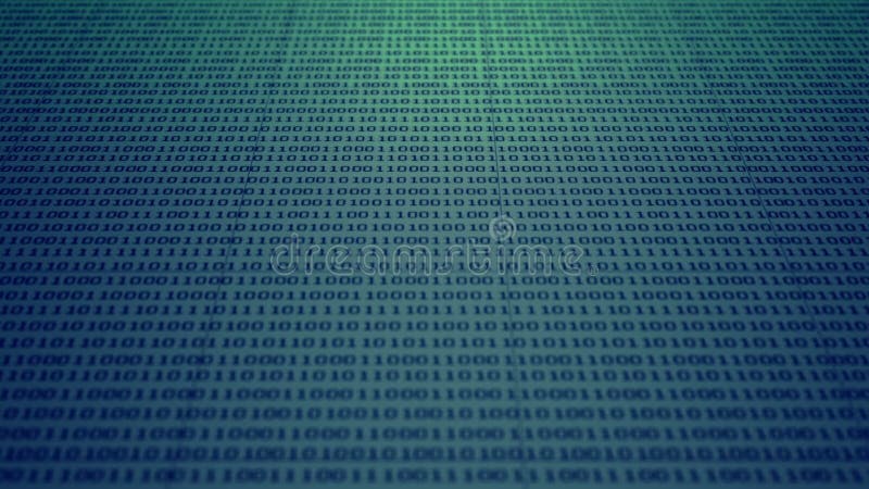Scrolling blue and green binary code stock illustration