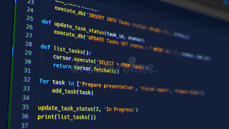 Scrolling through computer code royalty free illustration