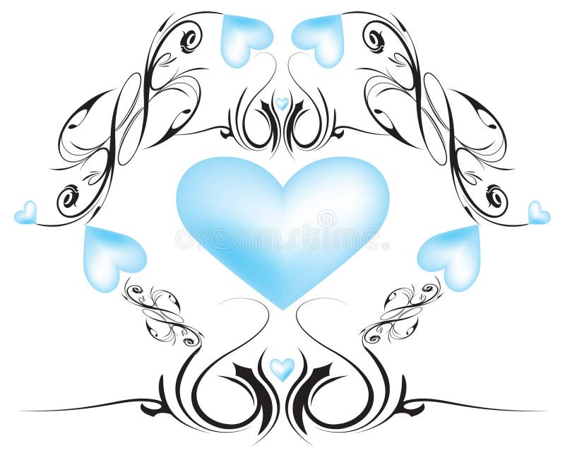 Scrolling Hearts stock vector. Illustration of design - 24535145