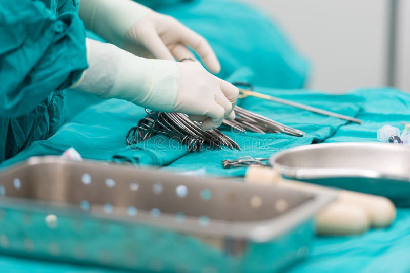 Scrub Nurse Preparing Tools for Operation Stock Image Image of surgery, health 43679613