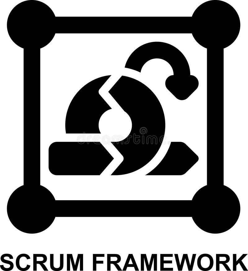 Scrum framework, agile framework, agile, scrum, scope, project management solid glyph icon for web mobile app presentation printing