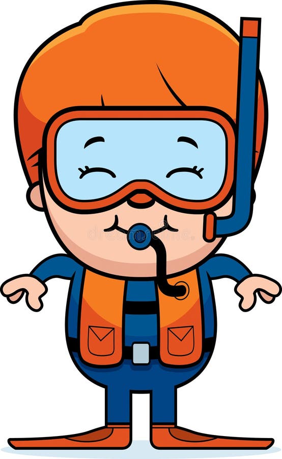 Scuba Diver Boy stock illustration