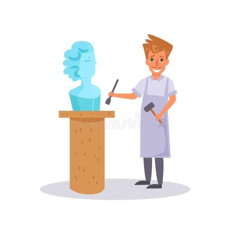 Sculptor. Vector. Cartoon stock vector. Illustration of person 114154798