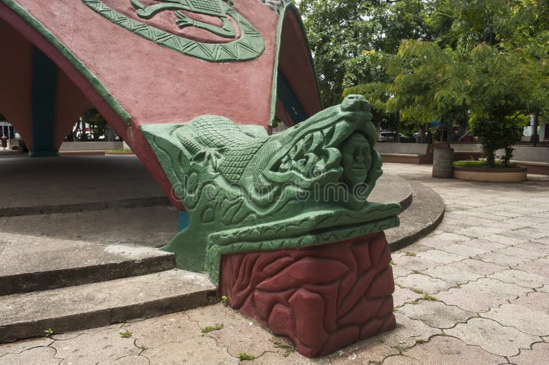 Sculptural Crocodile Corner of the Kiosk in Bernabela Ramos Park