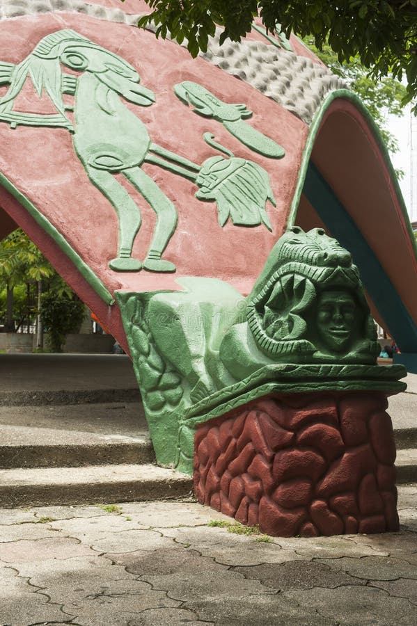 Sculptural Jaguar Corner of the Kiosk in Bernabela Ramos Park in