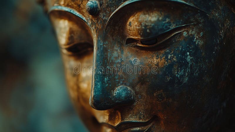 Sculpture ancienne en bronze de bouddha avec détails complexes et expression sereine mettant en valeur la beauté de l'artisanat th. Une sculpture ancienne en bronze de bouddha avec des détails complexes et une expression sereine mettant en valeur la beauté de l'artisanat thaïlandais et la spiritualité.