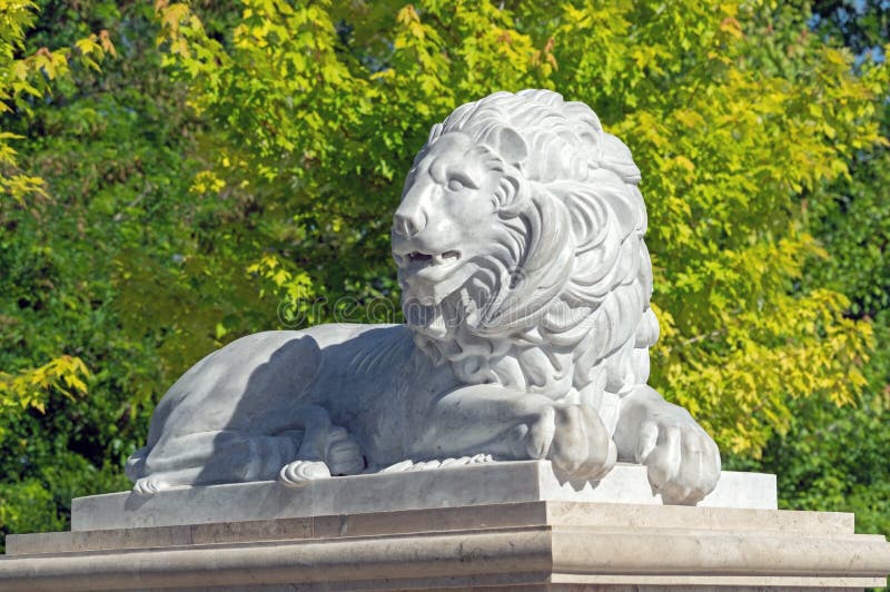 Sculpture of a Lion from Marble Stock Photo - Image of architecture ...