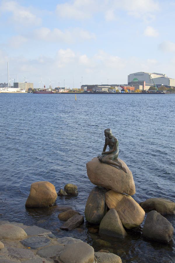 The Sculpture of the Little Mermaid - the Symbol of Copenhagen. Denmark ...