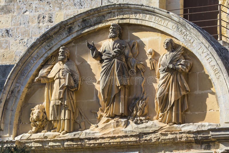 Sculpture on the Mdina City Gate in Malta Stock Image Image of cities