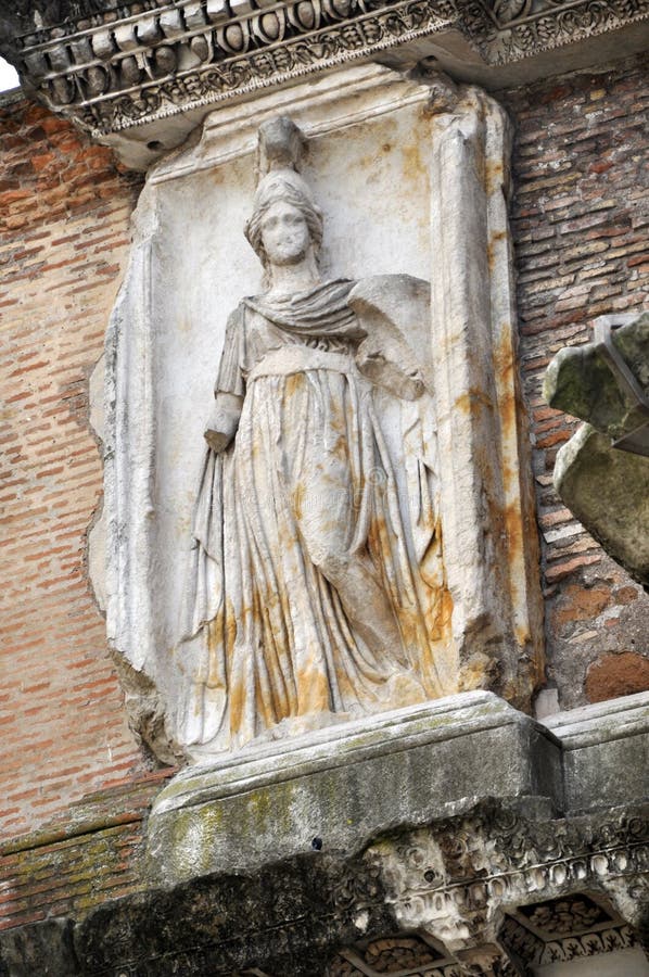 Statue Of Goddess Minerva In Rome Stock Photo - Image of landmark ...