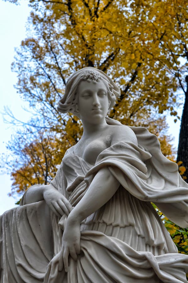 Sculpture in the park in autumn