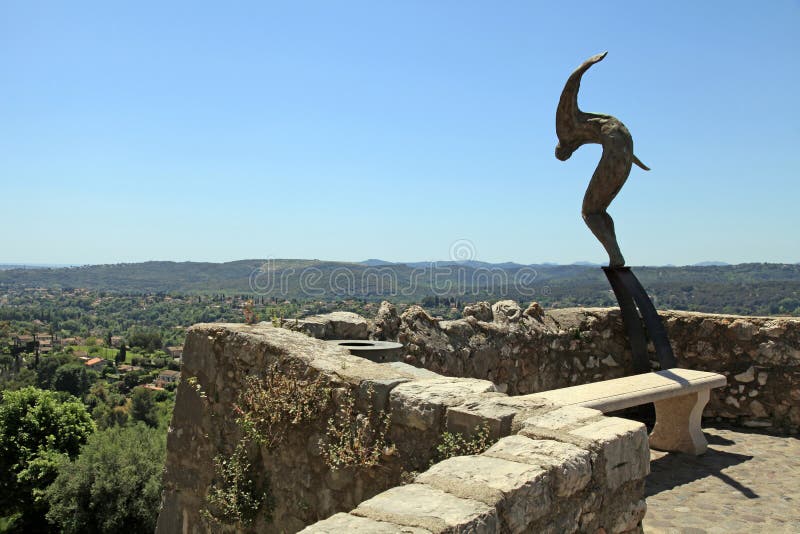 Sculpture on Ramparts of Saint-Paul-de-Vence, Provence, France. Editorial Photo - Image of building, paul: 50529451