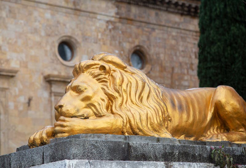 Sleeping lion at the Winter Theater in the city of Gagra in Abkhazia royalty free stock images Sleeping lion at the Winter Theater in the city of Gagra in Abkhazia royalty free stock images