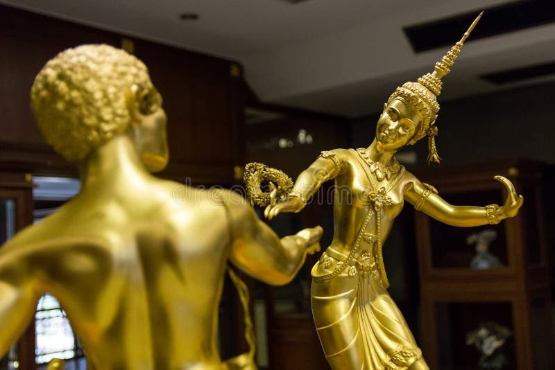 Sculpture in Thai museum editorial stock photo. Image of gold 57330488
