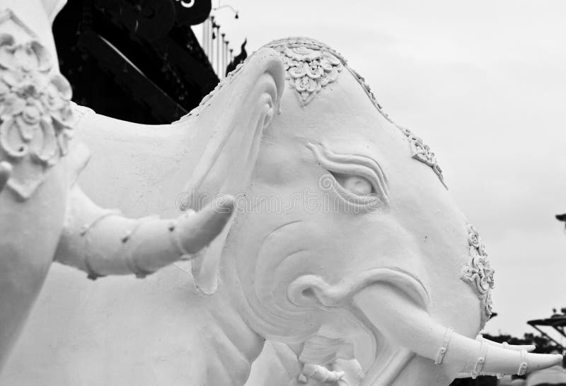 The Sculpture of White Elephants Stock Image Image of asia, culture