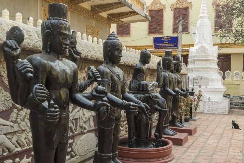 Buddhist monastery complex in Phnom Penh royalty free stock photography
