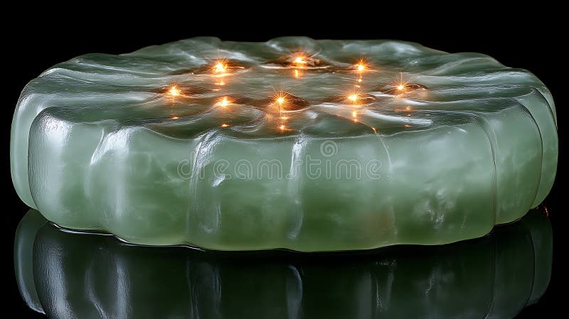 Sculptură Din Sticlă Verde Iluminată Cu Lumină Internă vector illustration