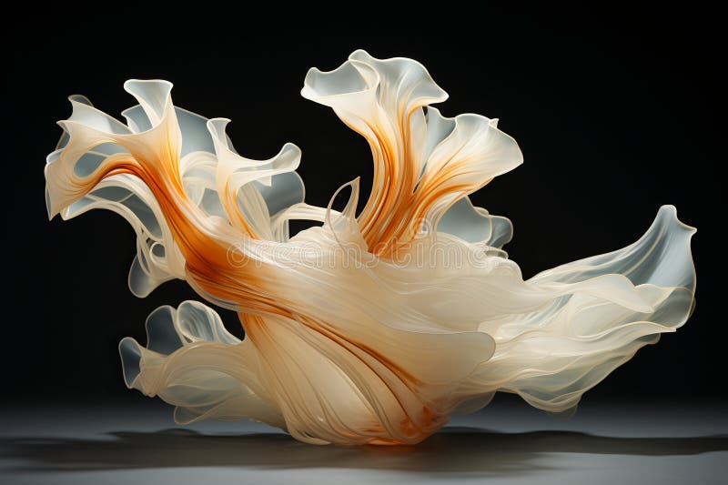 Scultura arancione e bianca su fondo nero illustrazione vettoriale