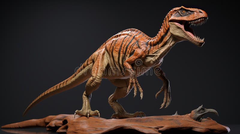 a hyper-realistic 3d model of a t-rex is showcased, featuring intricate details created using zbrush. the model exhibits referential painting techniques, with striated resin veins adding a touch of realism. the color scheme includes light orange and dark crimson tones. the model also incorporates elements of hyper-realistic bird studies, reminiscent of ps1 graphics, and is rendered in stunning 32k, AI generated. a hyper-realistic 3d model of a t-rex is showcased, featuring intricate details created using zbrush. the model exhibits referential painting techniques, with striated resin veins adding a touch of realism. the color scheme includes light orange and dark crimson tones. the model also incorporates elements of hyper-realistic bird studies, reminiscent of ps1 graphics, and is rendered in stunning 32k, AI generated