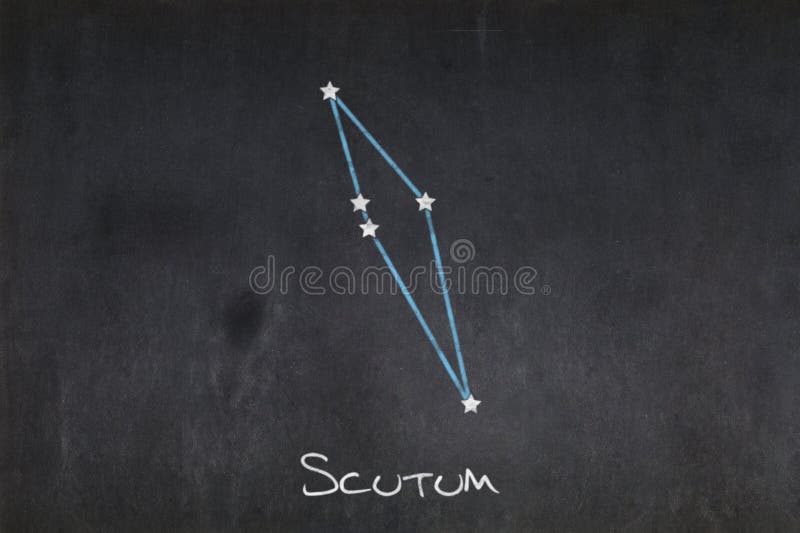 Scutum constellatie op een bord stock foto