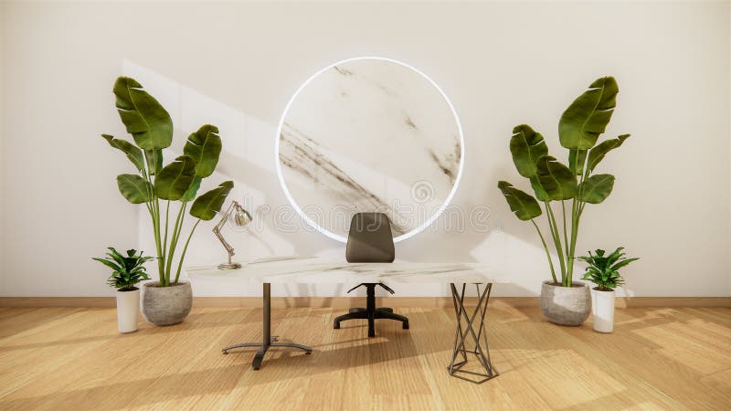 Scène bureau in bureau 3d renderen vector illustratie