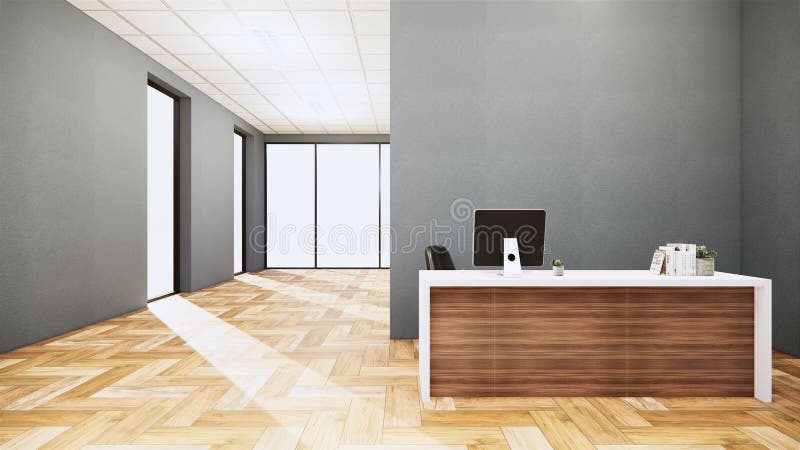 Scène bureau in bureau 3d renderen stock illustratie