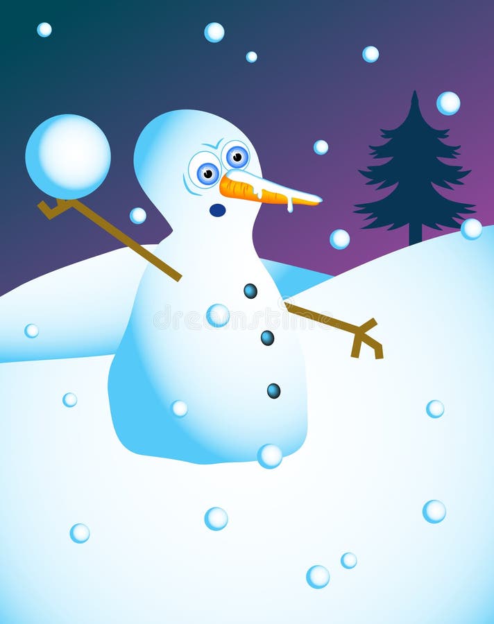 Scène de bonhomme de neige illustration stock Scène de bonhomme de neige illustration stock