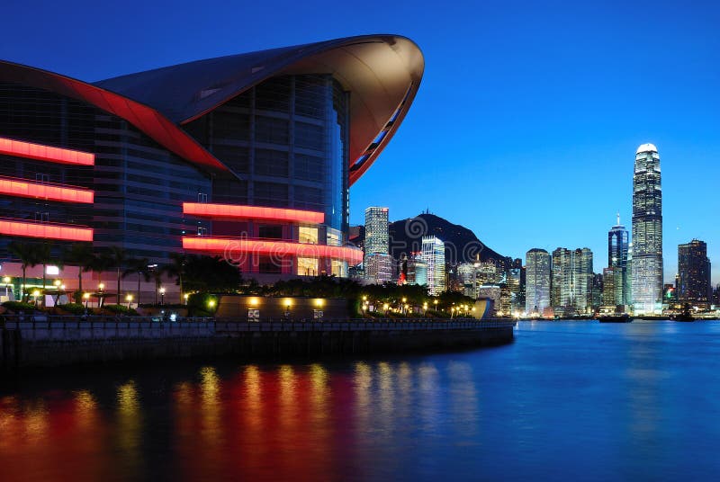 Scène de nuit de Hong Kong images stock Scène de nuit de Hong Kong images stock