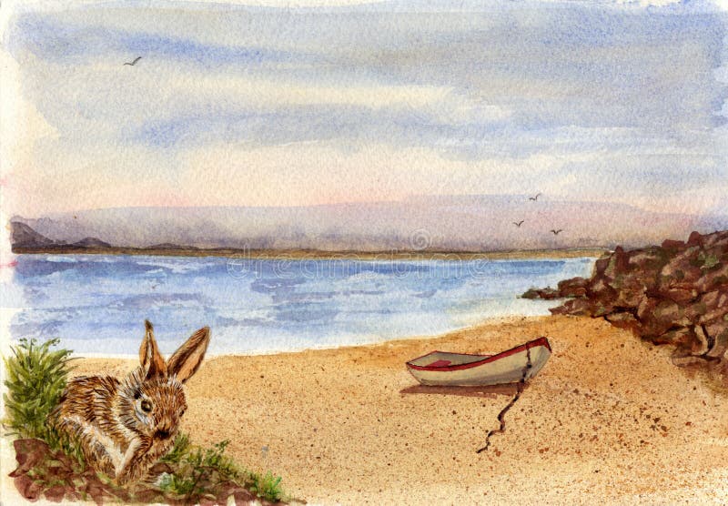 Scène de plage illustration stock Scène de plage illustration stock